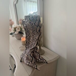 Gianni Bini Over the Knee Snakeskin Boots